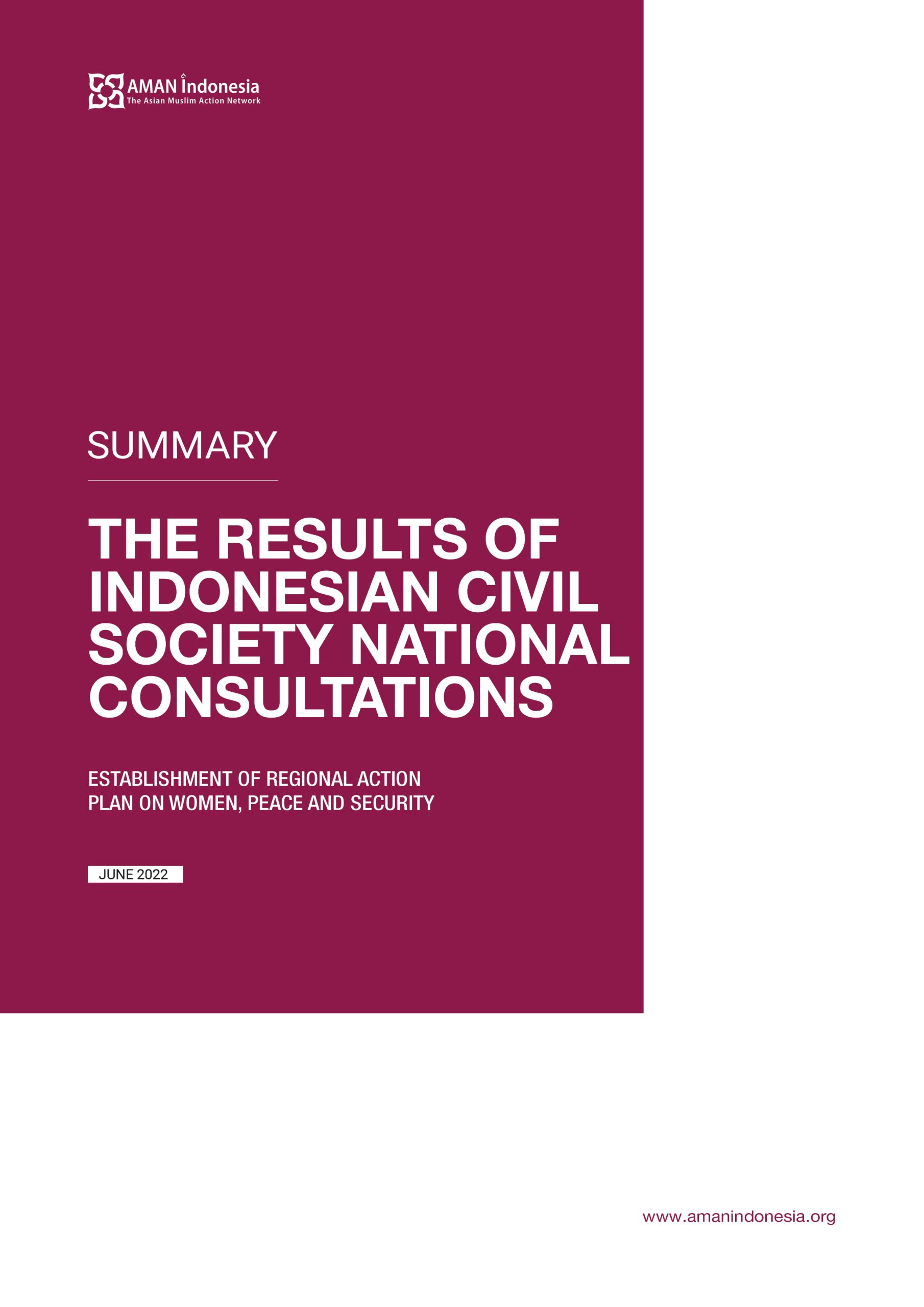 Summary The Results Of Indonesian Civil Society National Consultations